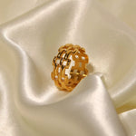 Bague Ajourée Plaqué Or 18K