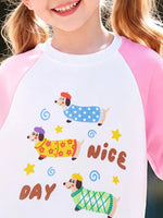 Sweat Manches Raglan Motif Chien Cartoon Enfant