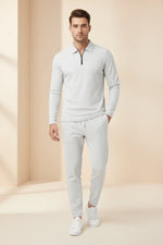 Ensemble Polo Zip & Pantalon Homme — Style Smart Athleisure