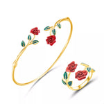 Parure Bague Croisée & Bracelet Plaqué Or Rose