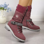Bottes Mi-Mollet Grises à Lacets & Sangles Bijoux — Style Chic Alpine & Kawaii Distingué