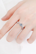 Bague Flocon Moissanite Plaquée Rhodium