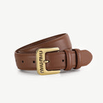 Ceinture En Cuir Boucle Dorée