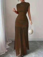 Robe Longue Moulante Froncée