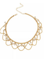 Collier Chaîne Zircon Plaqué Or 18K