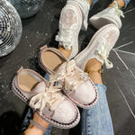 Baskets Basses en Dentelle & Lacets Ruban — Style Chic Kawaii & Glamour