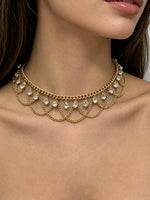 Collier Chaîne Zircon Plaqué Or 18K