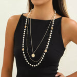 Collier Multi-Rangs Perles & Pièce