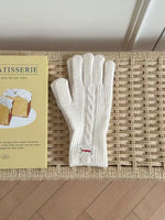 Gants Chauds Tricot Torsadé