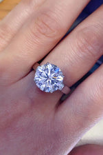 Bague Moissanite 5 Carats Plaquée Platine - Monture Fine