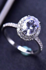Bague Moissanite 2 Carats Plaquée Platine