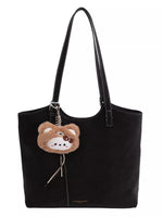 Sac À Main Structuré & Breloque Peluche Amovible