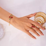 Parure Bague Croisée & Bracelet Plaqué Or Rose