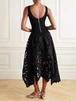 Robe Midi Sans Manches Côtelé Crochet