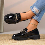 Mocassins Bout Rond Chaîne Décorative
