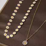 Collier Marguerite 2 Pièces Plaqué Or 18K