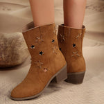 Bottines Talon Carré Découpe Étoile