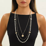 Collier Multi-Rangs Perles & Pièce