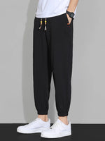 Pantalon Jogger Chiné à Cordon Tressé — Style Streetwear & K-Pop Vibe