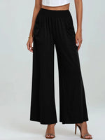 Taille Haute Pantalon Large Avec Poches