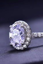 Bague Moissanite 2 Carats Plaquée Platine