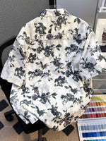 Chemise Boutonnée Imprimée Manches Courtes Homme