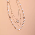 Collier Multi-Rangs Perles & Pièce