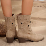 Bottines Talon Carré Découpe Étoile