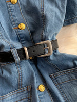 Robe en Jean Boutonnée Manches Courtes