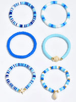 Bracelet 6 Pièces Perles Céramique & Coquillage