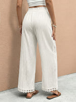 Pantalon Large Liseré Dentelle