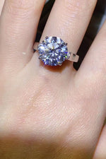 Bague Moissanite 5 Carats Plaquée Platine - Monture Fine