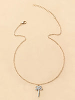 Collier Pendentif Palmier En Zircon