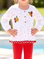 Ensemble Haut Peplum Fruits & Legging Fille