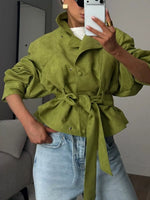 Veste Courte Manches Longues Taille Nouée