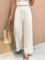 Pantalon Large Liseré Dentelle