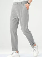 Pantalon Élégant à Pinces & Coupe Droite — Style Business Casual