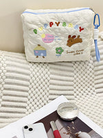 Pochette Matelassée Brodée Motif Cartoon