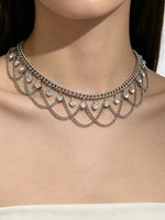 Collier Chaîne Zircon Plaqué Or 18K