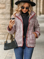 Veste Boutonnée Duveteuse À Poches