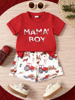 Ensemble T-Shirt " Mama's Boy " & Short Garçon