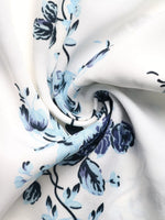 Pantalon Large Imprimé Fleuri Nœud Devant
