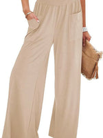 Taille Haute Pantalon Large Avec Poches