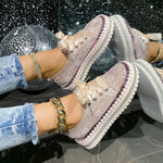 Baskets Basses en Dentelle & Lacets Ruban — Style Chic Kawaii & Glamour