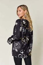 Blouse Imprimée Manches Volantées