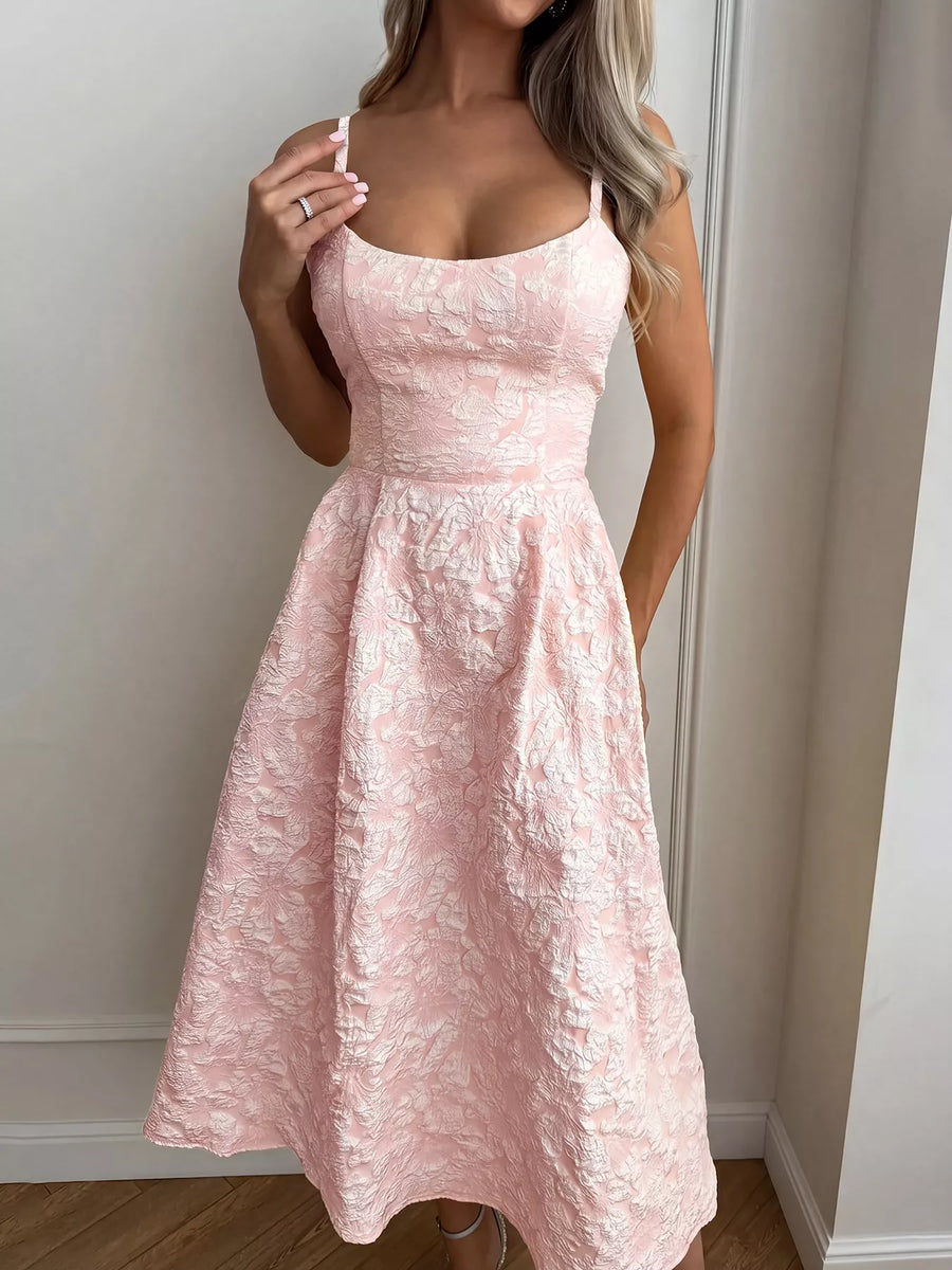 Robe Midi Évasée Texturée