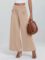 Taille Haute Pantalon Large Avec Poches