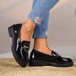 Mocassins Bout Rond Chaîne Décorative