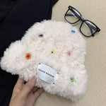 Bonnet Peluche Coloré Boutons Décoratifs