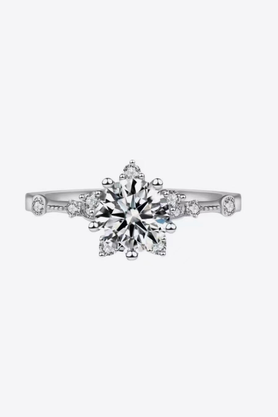 Bague Moissanite 1 Carat - Griffes 6 Points Fines